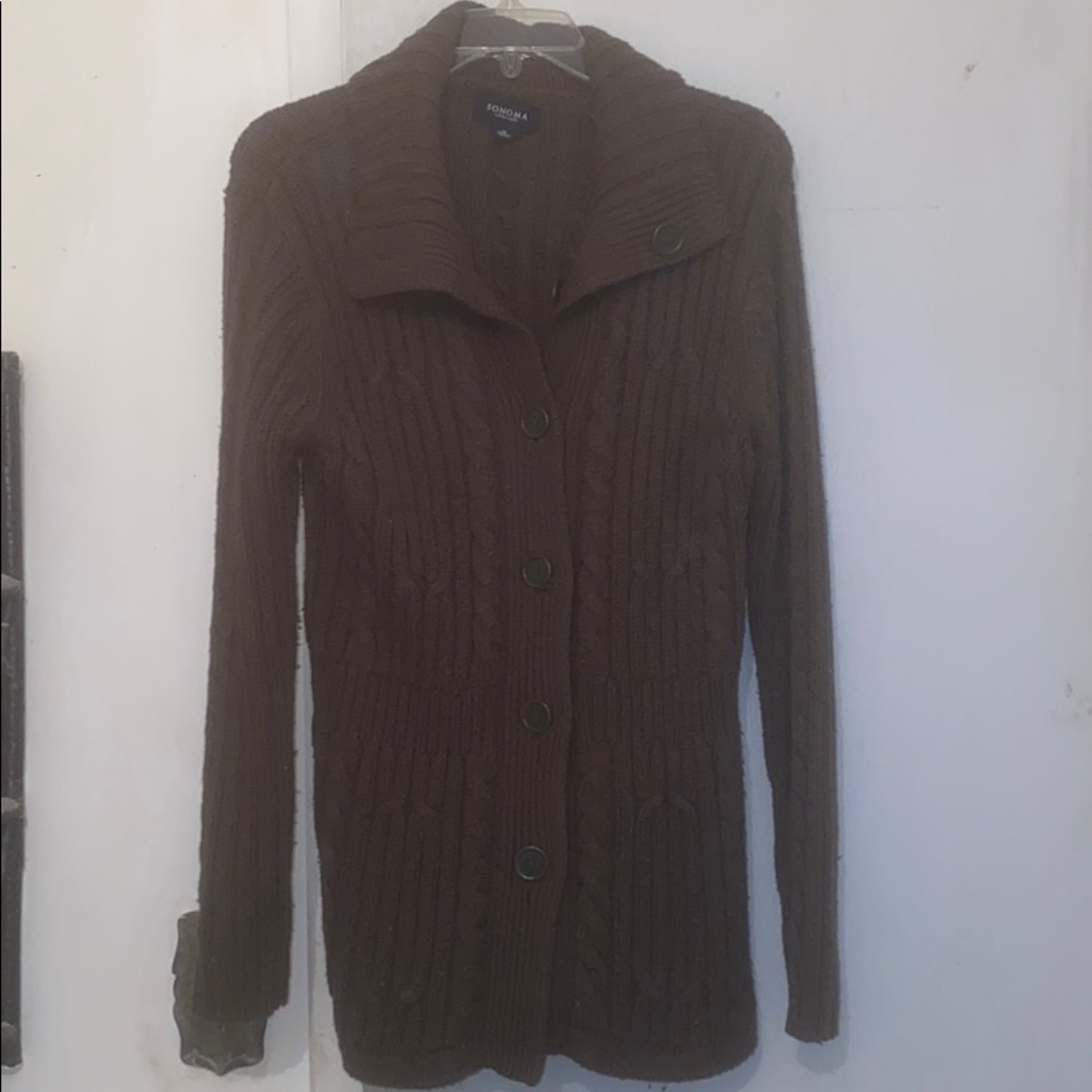 Sonoma olive green throw over sweater size M
